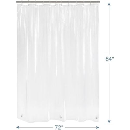Amazon.com: Amazer Extra Long Shower Curtain Liner 72 x 84 Clear Plastic Shower Liner PEVA Waterproof Inside Shower Curtains for Bathroom with 3 Magnets and Rustproof Grommets : Home & Kitchen