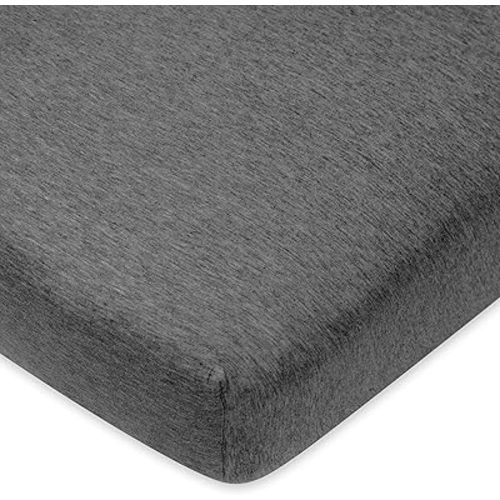 HonestBaby Fitted Crib Sheets Fits Standard Mattress Bassinet, Mini Prints 100% Organic Cotton Baby Boys, Girls and Unisex (Legacy), Gray Charcoal, One Size