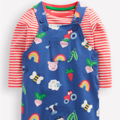 Jersey Overalls Play Set-Delft Rainbow Farm | Boden USA