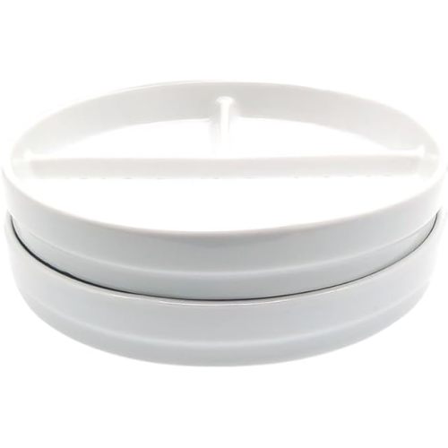 Elk and Friends Kids 6.7” Porcelain White Plates | Divided Plates | Suitable for Kids/Toddlers | Microwave & Dishwasher Safe | Non Slip | Snack Dishes | 2 Pack