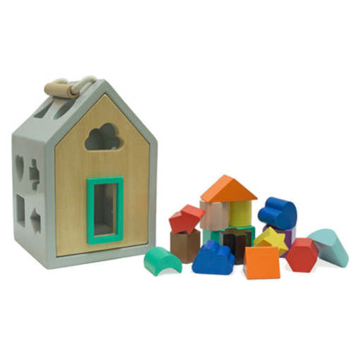 Hip Shape House Wood Sorting Game - Hip Shape Wood Sorter