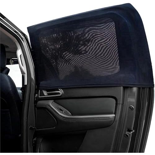 2Packs Universal Car Window Screen for Rear Window 25"(H) X43(W), Elastic Mesh Sun Shde Car Camping Window Cover, Fit for Most Cars Large SUVs, Truck, Pickup