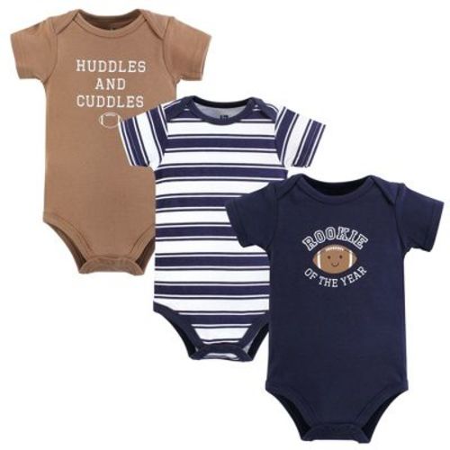 Hudson Baby Infant Boy Cotton Bodysuits, Football Rookie, 0-3 Months