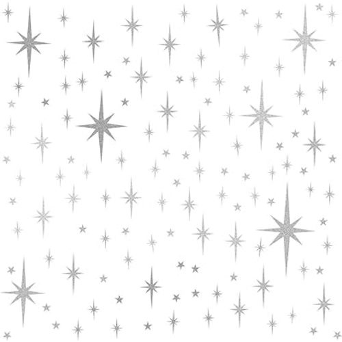 Retro Starburst Peel and Stick Stars(116pcs) - Geometric Wall Decor Modern Nursery Decor Atomic Star Wall Stickers