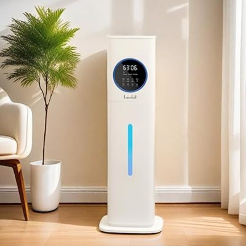Humidifier Large Room, 2.1Gal/8L Humidifiers for Home, Humidifiers for Bedroom with Essential Oil Diffuser, Top Fill Whole House Cool Mist Humidifiers for Plants Baby Kids Adults Office, White