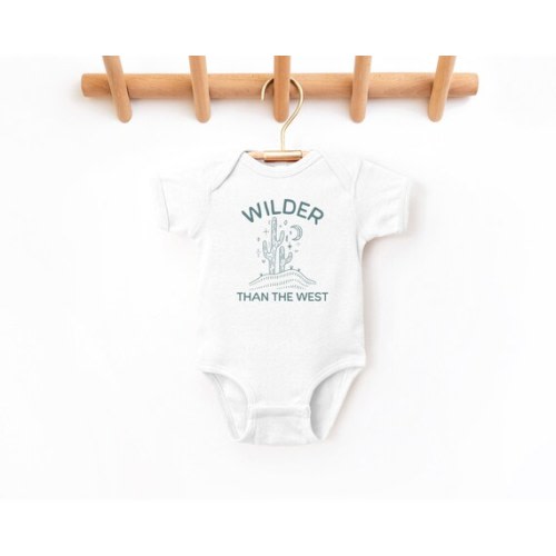 Wilder Than the West Short, Infant Bodysuit, Tee Western, Wild West, Desert, Cactus Design Boho, Whimsical Baby Shower Gift Boy Girl - Etsy