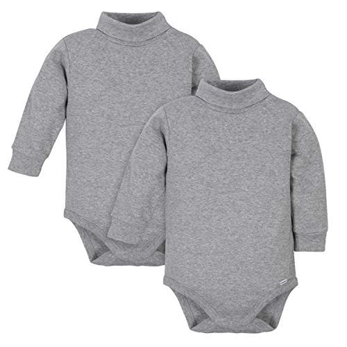 Gerber Baby Boys' 2-Pack Long Sleeve Turtleneck Onesies Bodysuits