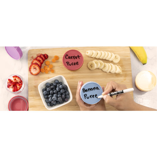 KeaBabies 12-Pack Glass Baby Food Containers- 4 oz Leak-Proof, Microwavable Baby Food Storage Containers, Baby Food Freezer Tray,Puree Glass Baby Food Jars,Baby Bullet Jars with Lids (Musk Dusk) - 12 Pack