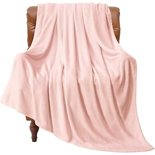 BEDELITE Fleece Blanket Pink Morn Throw Blankets for Couch & Bed, Luxury Plush Cozy Fuzzy Blanket 50" x 60", Super Soft Warm Lightweight Throw Blanket for Travel Camping