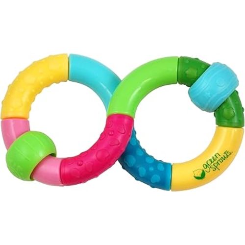 green sprouts Infinity Rattle | Encourages whole learning | Durable material made from safer plastic, Easy to hold & shake, Playful rattle sound