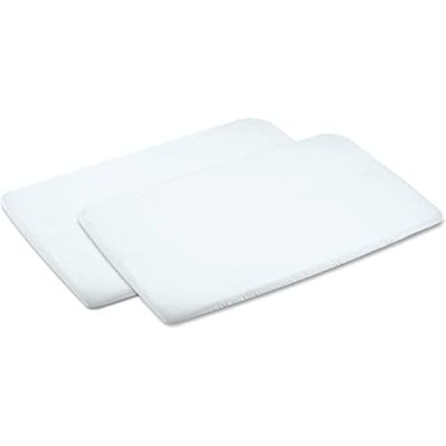 Maxi-Cosi Swift/Calao Bassinet Mode Fitted Sheets – 2-Pack, 100% Cotton, Soft and Breathable, Durable, Perfect Fit for Playard Bassinet Mattress, Machine Washable, Baby Bedding Essentials