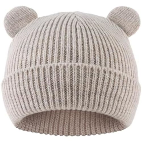 Bear Baby Beanie Knitted Baby Winter Hat Infant Toddler Boys Girls Beanie with Cotton Lining