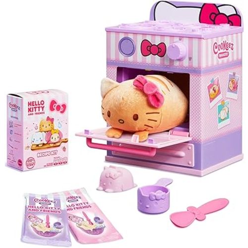 Hello Kitty and Friends Oven. Mix & Make a Plush Best Friend! Place Your Dough in The Oven and Be Amazed When A Warm, Scented, Interactive, Plush Friend Comes Out!