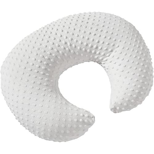 Minky Dots Nursing Pillow Cover, Case Plush Breathable Breastfeeding Pillow Slipcover Fits Nursing Pillow, Super Soft Snug Positioners for Baby Boy Baby Girl (Bright White)