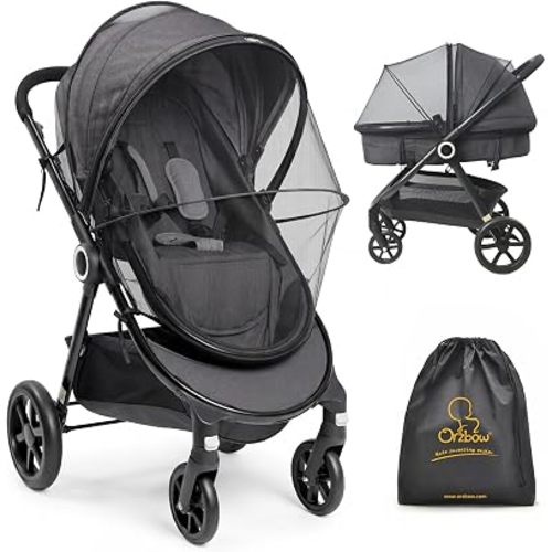 Orzbow Baby Mosquito Net for Stroller, Universal Fit, Breathable, Black
