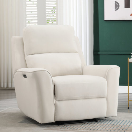Latitude Run® Snejana 40.2" Wide Microfiber Upholstered Power Recliner with USB Port, Wall Reclining Chair & Reviews | Wayfair