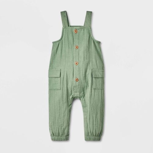 Baby Boys' Cargo Dungaree Romper - Cat & Jack™ Green 3-6m