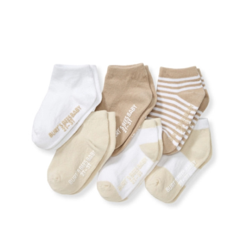 Solid & Stripes Organic Cotton Baby Ankle Socks 6 Pack - Heather Grey