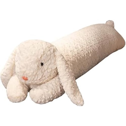 Hofun4U Rabbit Plush Pillow, Rabbit Stuffed Animal, Rabbit Plush Long Body Pillow Gift for Kids Adults (White,47 inch)