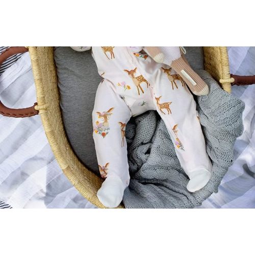 Burts Bees Baby Infant Blanket, Cable Knit, Made with 100% Soft Breathable Organic Cotton, Nursing Blankets, Machine Wash Baby Newborn Essentials, Size 30 x 40 Inch