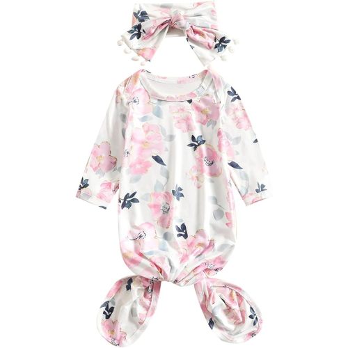 Newborn Sleeping Bag Baby Sleep Sack Cap Knotted Gown With Hat Set For Boys Girls Unisex Baby Essentials