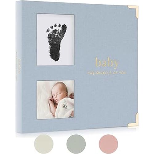 Keepsake Baby Memory Book for Boys and Girls – Timeless First 5 Year Baby Book With Photoslots – Cute Baby Journal Scrapbook or Photo Album - A Milestone Book to Record Every Event from Birth to Age 5