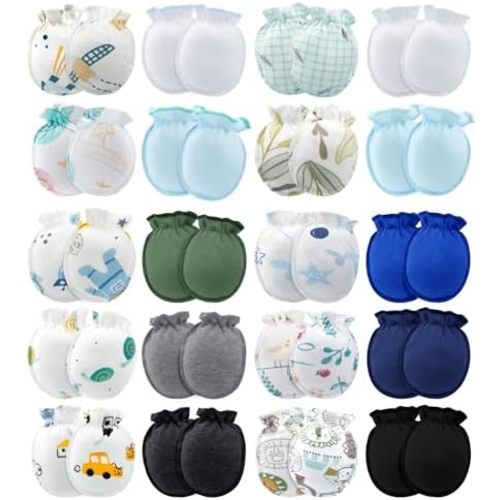 ONESING 16-20 Pairs Baby Mittens Newborn Mittens No Scratch 0-6 Months Warm Mittens for Newborn Baby Boys Girls