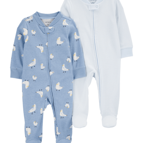 Blue Baby 2-Piece Striped Pelican 2-Way Zip Sleepers | Carter’s Oshkosh Canada