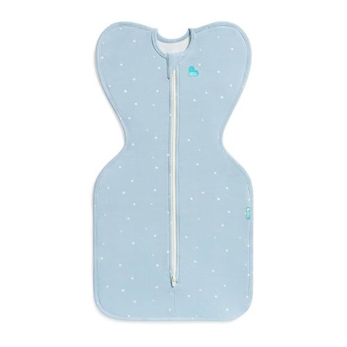Love to Dream Swaddle Up Original, Arms Up Position, Light and Ultra Breathable Cotton - Wearable Blanket - 1.0 TOG - (20-24°C) Ideal for Moderate Temps (Twinkle Powder Blue, Small, 3.5–6kg)