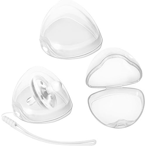 Pacifier Case,3 Pack BPA Free Pacifier Holder Case with Lanyard for Diaper Bag,Pacifier Container Box for Baby Binky Nipple Travel,Essential Pacifier Accessories,Easy to Clean,Transparent