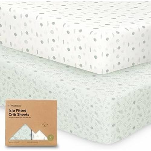 2-Pack Crib Sheets for Boys,Girls - Viscose Derived from Bamboo Fitted Crib Sheet, Organic Baby Crib Sheets, Crib Mattress Sheet,Toddler Bed Sheets,Baby Sheets for Crib Fitted Sheets(Tropic Oasis)