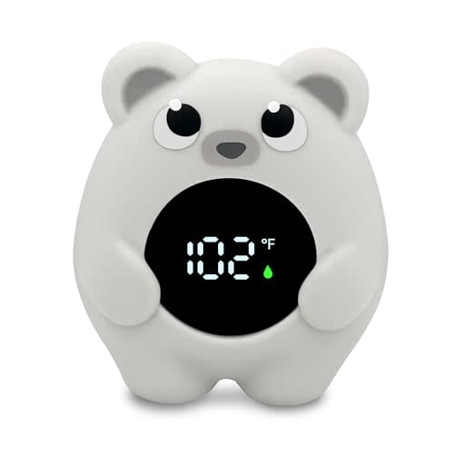 Baby Bath Thermometer - Safety Bathtub Thermometer & Room Thermometer with Water Temperature Warning - Floating Bear Baby Bath Tub Toy for Toddlers Girls Boys Newborn Kids