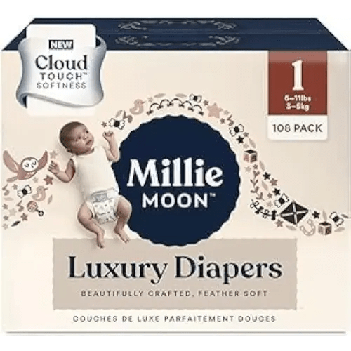 Diapers Sizes 1-6 Luxury Diapers COUCHES DE Luxe (Choose Size) (Size 1-108 Diapers (6lbs-11lbs)), White