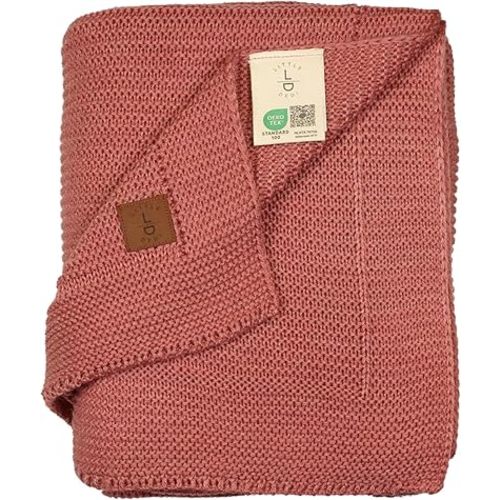 Baby Soft Knitted Blanket, 31 x 39 in, Dusky Pink, Soft & Breathable, Oeko-Tex Certified, Lightweight & Cuddly, Perfect for Newborns, Toddlers, Cot, Pram & Baby Room