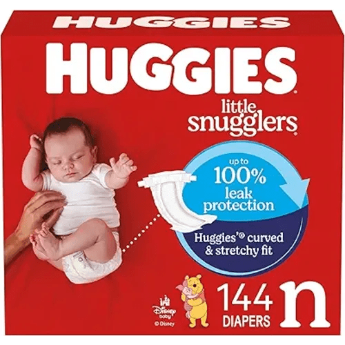 Huggies Size Newborn Diapers, Little Snugglers Baby Diapers, Size Newborn (up to 10 lbs), 144 Count, Packaging May Vary