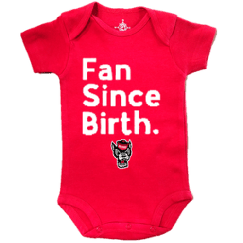 NC State Wolfpack Infant Red Fan Since Birth Wolfhead Onesie – Red and White Shop