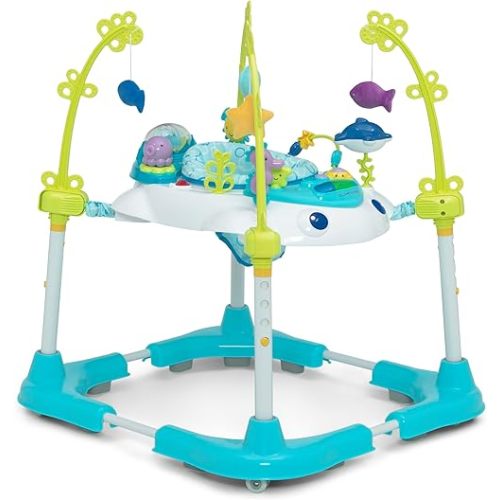 Delta Children Deluxe Bounceroo Learn2Walk Balancer Baby Walker, Blue Ocean Adventure