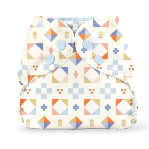Esembly Cloth Diaper Cover - Reusable Swim Diaper, Waterproof, Breathable - Adjustable Outer Layer Over Absorbent Inner for Blowout Protection - Quilted, Size 1 (7-17lbs)