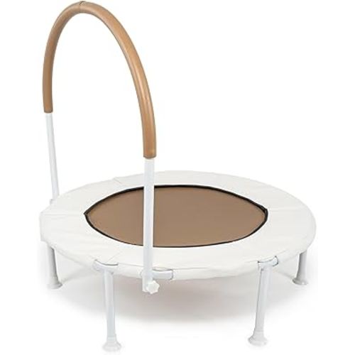 36" Kids and Toddler Mini Trampoline, Aesthetic Indoor and Outdoor Small Baby Trampoline with Removable Handle, Ultra Safe No-Gap Elastic Spring Design, Birthday Gifts for Boys and Girls