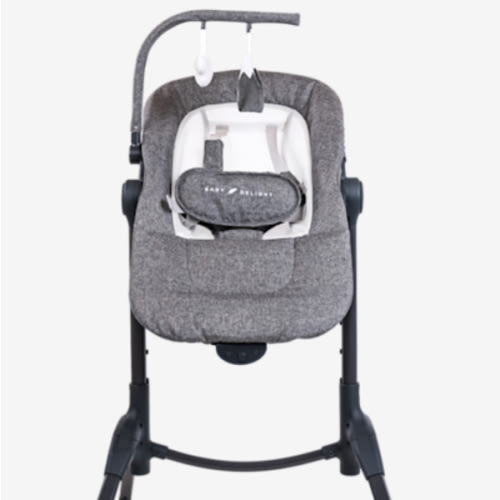 Baby Delight Bloom Baby Seat | Soothing and Adjustable Baby Chair | Portable and Compact | Charcoal Tweed