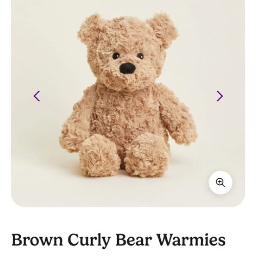 Brown Curly Bear Warmies | Microwavable Brown Curly Bear Warmies Stuffed Animal | Warmies USA