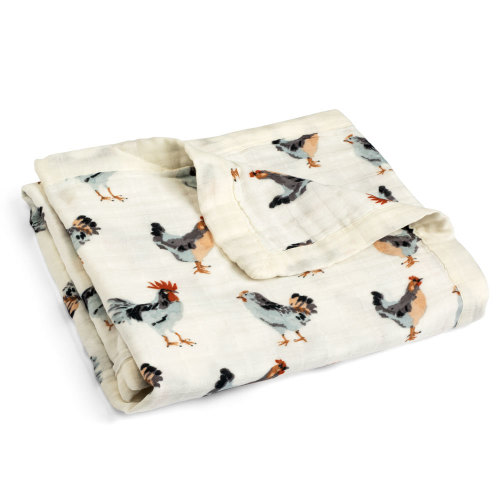 Chicken Big Lovey Three-Layer Muslin Blanket