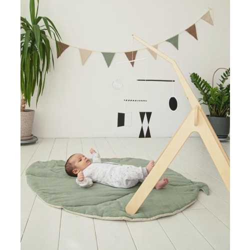 Foldable Montessori Baby Activity Gym: Wooden Play Stand Arch for Hanging Toys