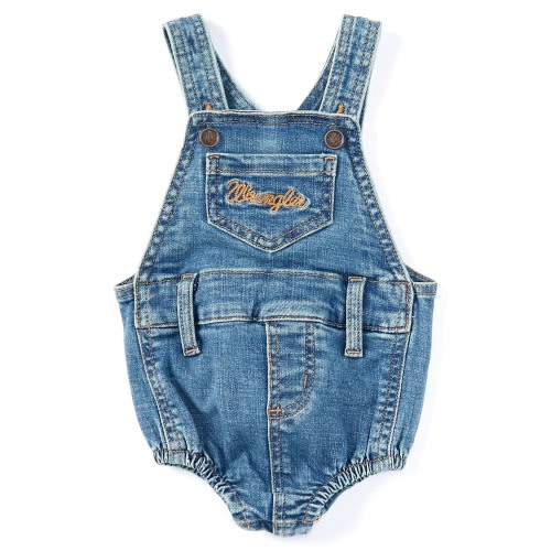 Wrangler Wrangler® Baby Girls Newborn-24 Months Sleeveless Denim Romper