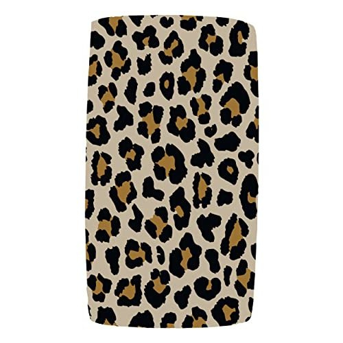 Dear Baby Gear - Baby Crib Sheets - Toddler Bed Sheets - Breathable Fitted Bed Sheet - Nursery Bedding - Cribs Mattress Cover - Standard Crib Sheet for Girls & Boys - 52x28x10 (Gold Leopard Print)