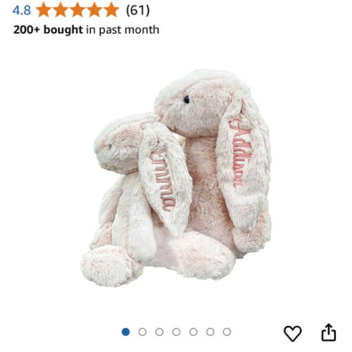 Personalised Custom Plush Bunny Custom Embroidered Easter Bunny First Easter Gift Personalised Easter Gift Plush Bunny With Child'S Name