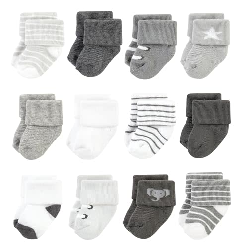 Hudson Baby Baby Girls' Cotton Rich Newborn and Terry Socks