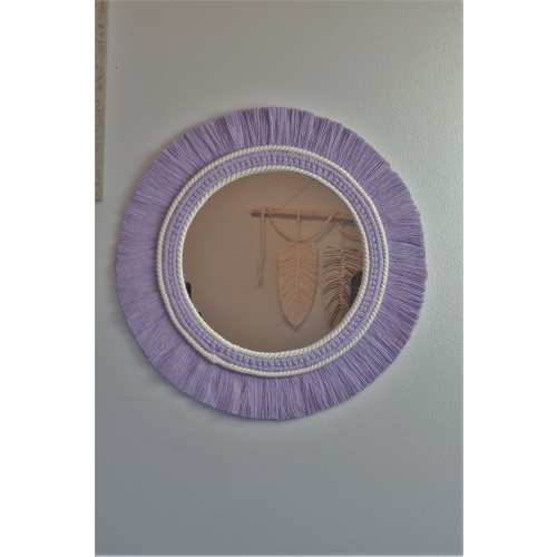 Lilac Nursery Macrame Mirror - Boho Unique Soft Wall Mirror - Home Decor -More Colour Option - Baby Shower Gift -Cotton Round Mirror Design