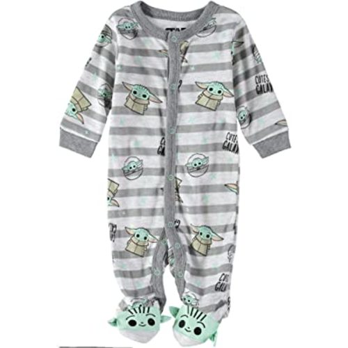 Star Wars Baby Boys The Mandalorian Footie Pajamas Romper Baby Yoda - Baby Pajamas - Baby Sleeper