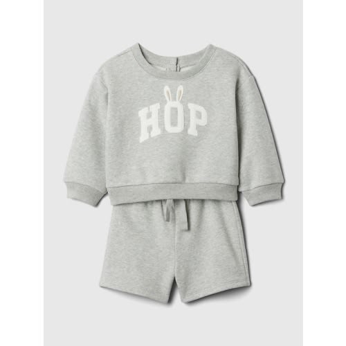 Baby Sweatshirt Outfit Set in light heather grey, size: 0-3 M